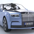 Light Blue Rolls Royce Luxury Car With Grille Headlights And License Plate