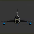 Detailed Model Aircraft With Gray White Paint Red Emblems On Wings And Blue Components