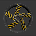 Efficient Electronic Appliance Industrial Fan Impeller With Yellow Black Stripes And Sturdy Construction