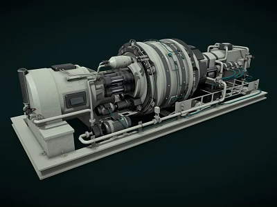 Industrial Heavy duty Machinery With Cylindrical Body Pipes And Metal Support Frame 3d model