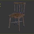 Wooden Leisure Chair with Simple Backrest and Solid Seat in Rustic Style for Comfortable Seating
