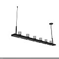 Modern Multiple Pendant Lights with Black Frame and White Shades for Interior Decoration