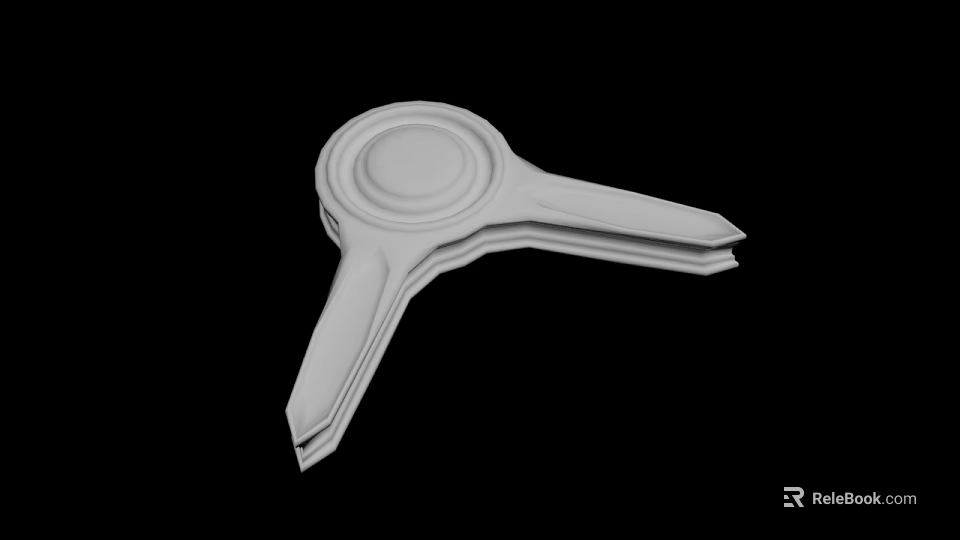 White Plastic Triangular Clip With Functional Design For Household Use On Black Background 3d model 