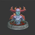 Shyvana Female Character Figurine With Red Horns Purple Skin Red Gold Decorations And Base