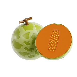 Modern Hami Melon Fruit Cartoon Fruit Fresh Fruit 3d model