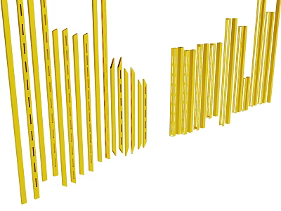 Modern Yellow Vertical Stripes As Decorative Elements In Interior Design 3d model