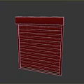 Red Roller Shutter Door With Modern Design And Sleek Exterior Appearance 3d model