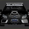 Black And White Police Car With Emergency Lights And Sporty Design