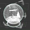 Artistic Snow Globe Interior With Detailed Sculpture Carving And Rainbow Design