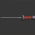 Modern Decorative Knife With Sharp Silver Blade Red Textured Handle And Blue Detail