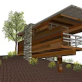 Modern Road Infrastructure On Slope With Wooden Stone Elements And Green Surroundings