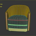 Modern Elegant Ribbed Velvet Chair With Gold Metal Armrests And Base