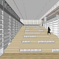 modern library rest space 3d model