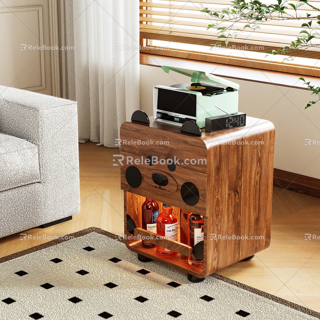 Log Wind Bedside Cabinet 3d model