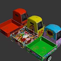 Vibrant Three Wheel Motorcycles With Purple Yellow Red Bodies And Floral Graphic Designs