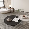 Modern Coffee Table Combination Round Coffee Table Mother Coffee Table 3d model