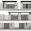 Modern Entrance Gate Design With Stone Walls Canopy And Number Plates
