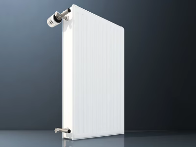 White Vertical Radiator With Modern Design And Top Bottom Connections For Home Heating 3d model