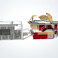 Modern Industrial Equipment Modular Structure With Red Platform And Staircase Design 3d model