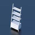 White Display Shelf with Multiple Layers and Bottom Drawer Storage Cabinet 3d model