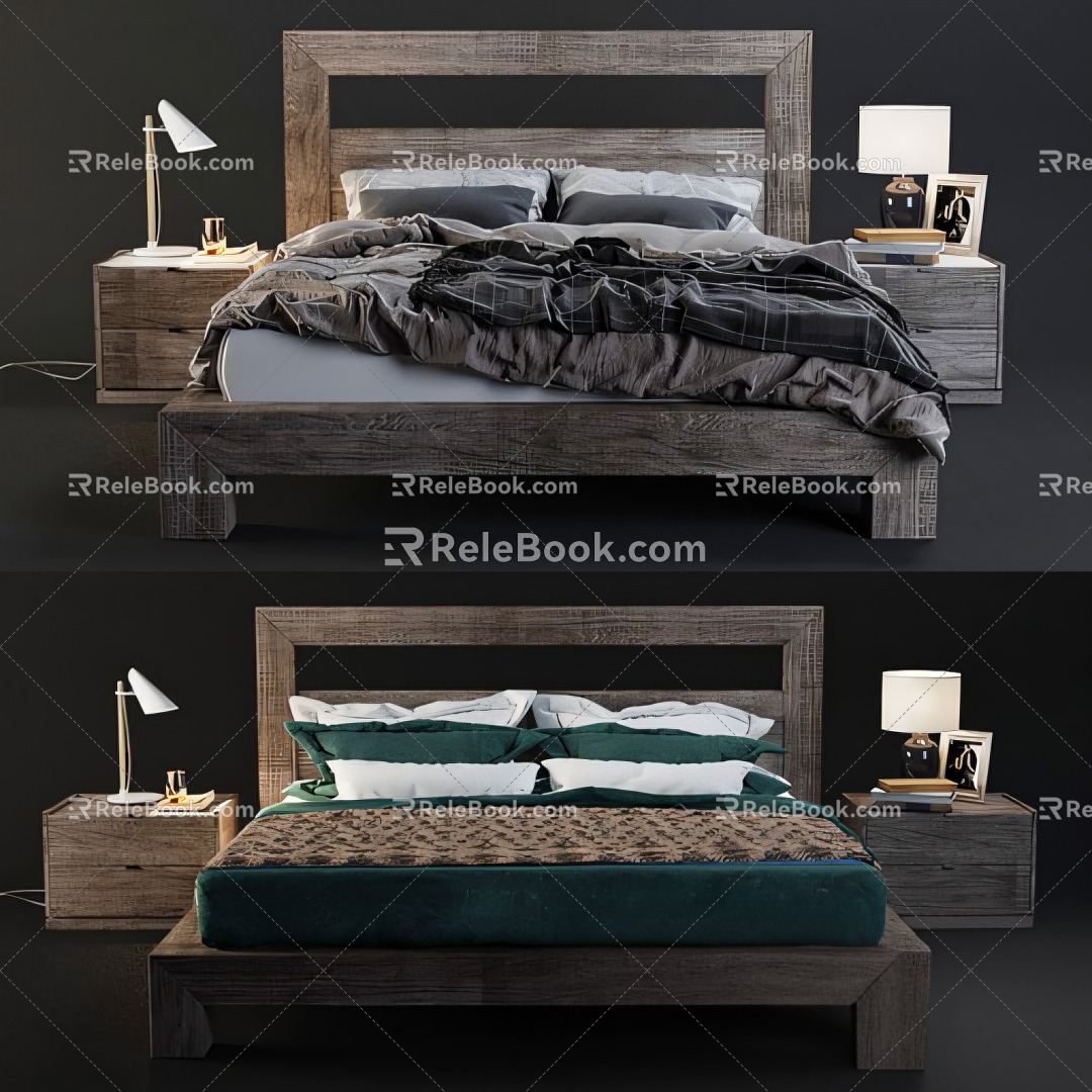 Double bed bedding 3d model