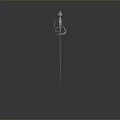 Decorative Sword With Ornate Hilt And Shiny Metallic Blade On Dark Background