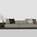 Modern double sofa multiplayer sofa 3d model