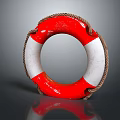 Commercial Safety Equipment High Visibility Red And White Lifebuoy With Rope