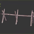 Rustic Wooden Fence With Crossed Sticks And Pointed Tops Natural Garden Design