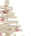Modern Wooden Christmas Tree Modern Realistic Decorative Ornaments Christmas Tree Wooden 3d model