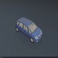 Small Blue Five Door Hatchback Car With Modern Sleek Exterior Design 3d model