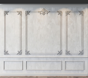 European-style carved wall panel 3d model