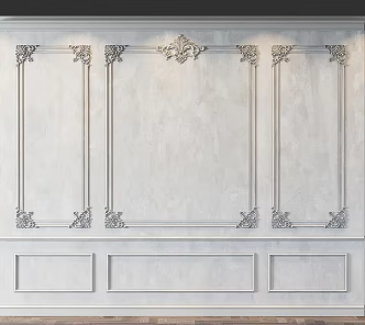 European-style carved wall panel 3d model