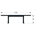Modern Black Long Sleek Dining Table With Unique Sturdy Legs Design 3d model