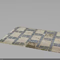 Blue And White Mosaic Tiled Floor Design With Weathered Pattern And Classic Style
