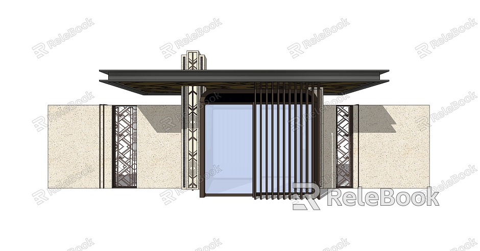 New Chinese Gate Entrance Gate model