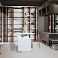 Elegant Specialty Store Interior Design With Display Shelves Sofa And Tables