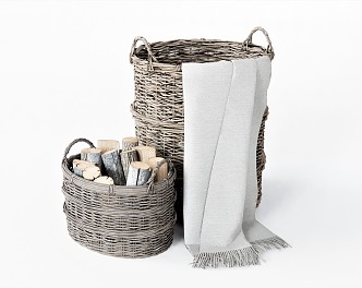 Modern Storage Basket Jewelry Ornaments Bamboo Basket Bamboo Basket Towel Blanket Dirty Clothes Basket Firewood 3d model