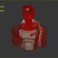 Man Wearing Black Cap With Yellow Chain Gray Tank Top And Black Jacket Bust Sculpture