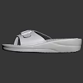 OOFOS White Slippers With Perforated Sole And Velcro Strap For Comfortable Casual Wear