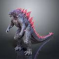 Giant Monster Character Featuring Red Spines And Gray Skin Standing Posture 3d model