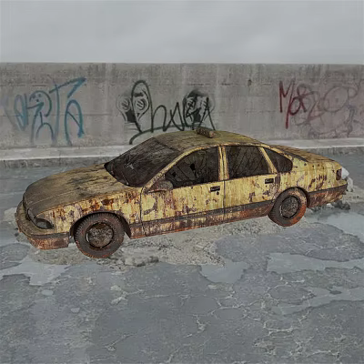 Industrial LOFT car ruins 3d model Industrial LOFT car ruins 3d model