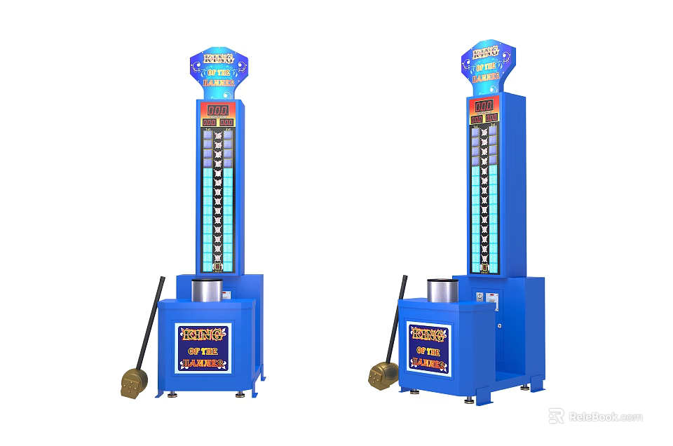 Two Blue Crane Game Entertainment Machines With Lucky Draw And Win A Prize Feature 3d model 