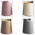 Modern Minimalist Stools with Handle in Four Colors and Smooth Surface 3d model