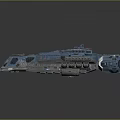 Blue Sci Fi Spaceship 3D Render With Detailed Structure And Futuristic Design 3d model