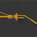 Agricultural Tilling Machinery With Yellow Metal Frame And Multiple Plow Blades