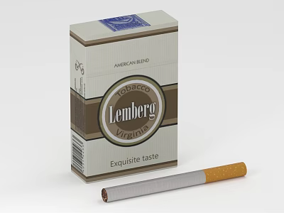 Lemberg Virginia Cigarette Pack With American Blend And Exquisite Taste And Cigarette 3d model