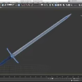 Medieval Sword With Silver Blade Brown Handle And Crossguard Design