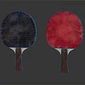 Vintage Table Tennis Rackets With Black And Red Rubber Surfaces And Wooden Handles For Sports