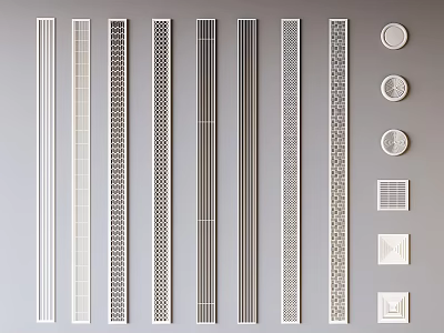 Various Styles Of Air Vents For Air Conditioning 3d model
